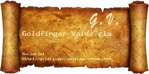 Goldfinger Valéria névjegykártya